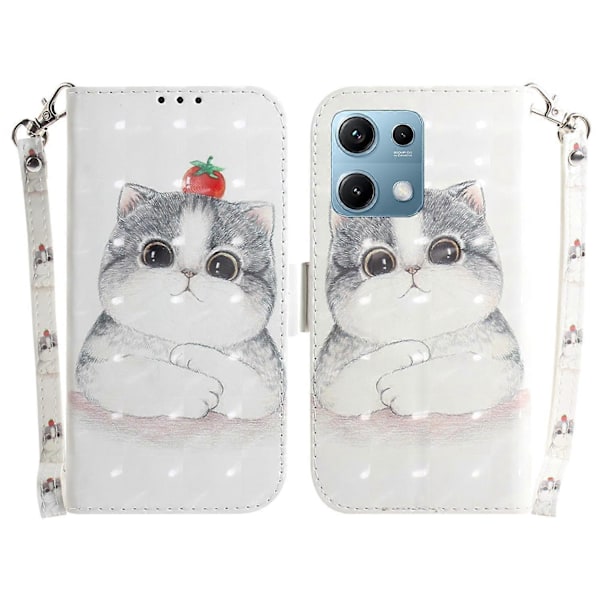 Fodral för Xiaomi Redmi Note 14S 4G, mönstertryckt plånboksfodral i läder med handledsrem Multicolor Cute Cat