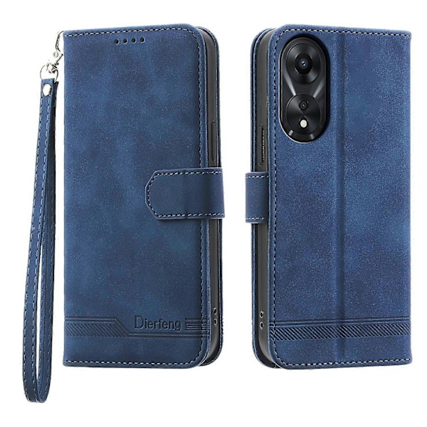 DIERFENG DF-03 for Oppo A78 5G Lær Telefonveske Linjer Avtrykk Deksel med Stativ Lommebok Multicolor Style C