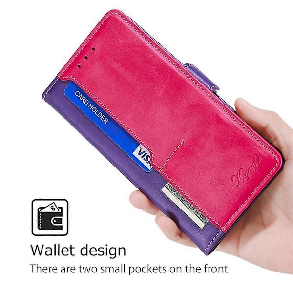 Til Xiaomi 15 Ultra Etui Kontrastfarve Tegnebog Læder Telefoncover Multicolor Rose + Purple