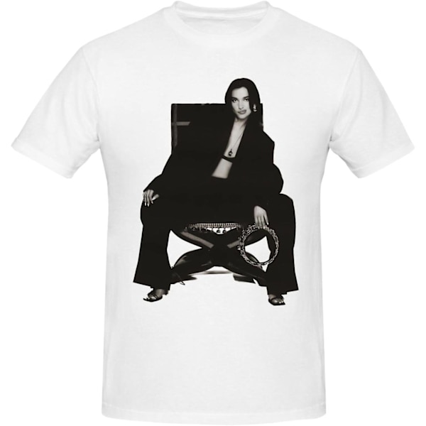 Dua Singer Lipa Shirt Herr Kortärmad T-shirt med rund hals Mode Toppar B0cmzk6ygy-41 White M