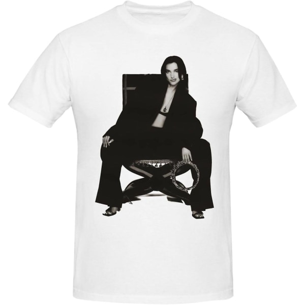 Dua Singer Lipa Shirt Herr Kortärmad T-shirt med rund hals Mode Toppar B0cmzk6ygy-41 White S