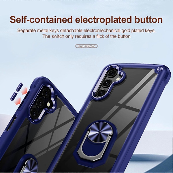 Skal för Samsung Galaxy A16 5G/A16 4G Fodral Legering Linsram PC+TPU Ställ Telefon Baksida Multicolor Style C