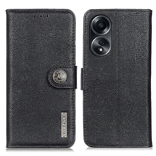 KHAZNEH Stødsikkert etui med koskindstekstur i PU-læder til Oppo A78 4G, stander og pung Multicolor Style C