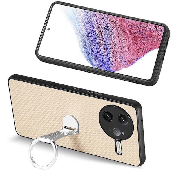 Skal för Xiaomi Poco F7 Ultra 5G/ Xiaomi Redmi K80 Pro 5G Fällbart Ställ Läder Baksida Carbo Multicolor Apricot