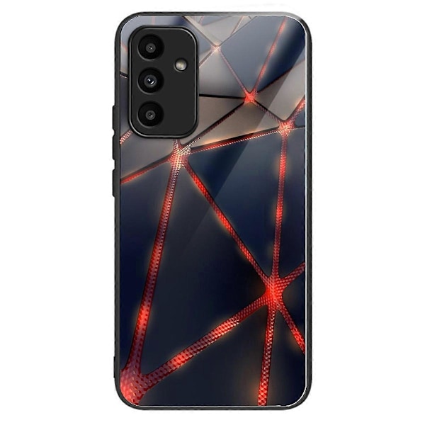 Til Samsung Galaxy A15 4G/5G Hærdet Glas Cover Stødsikker Beskyttelse Mønsterprint Multicolor Red Line