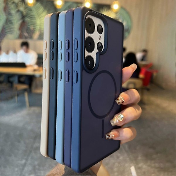 Magnetisk deksel til Samsung Galaxy S24 Ultra, matt overflate, TPU + PC bakdeksel Multicolor Dark Blue
