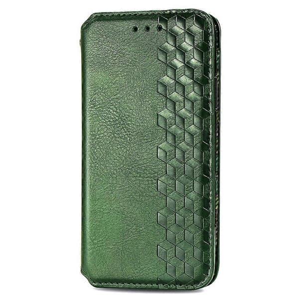 PU-lærdeksel med rombemønster, lommebok og stativ til iPhone 16 Pro Max - Grå Multicolor Green