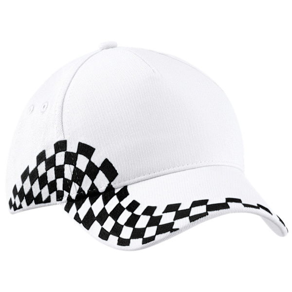 Beechfield Unisex Grand Prix Baseball Cap Én Størrelse Hvid Whit White One Size