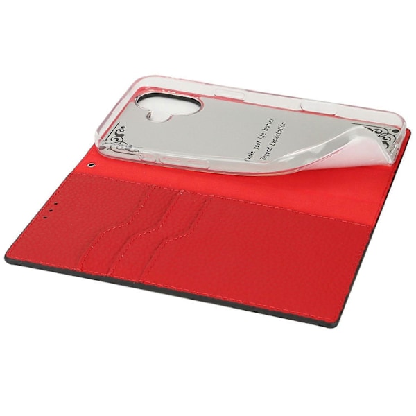 Plånboksfodral för iPhone 16 Plus Äkta Läder Telefonskal Litchi Textur Multicolor Style A
