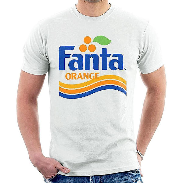 Fanta Orange 1980'er Retro Wave Logo Herre T-shirt - voksen, 3xl White M