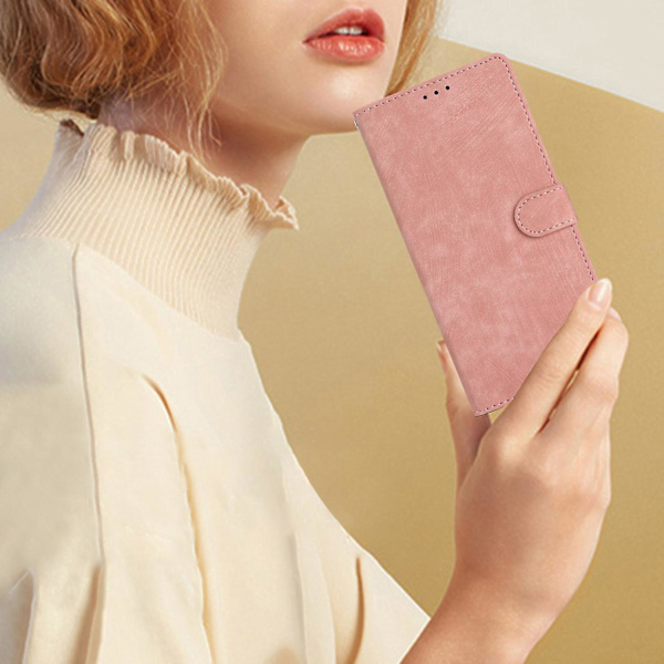 För Iphone 15 Pro Max Pu Läder Phone Case Skin-touch cover Rose Gold