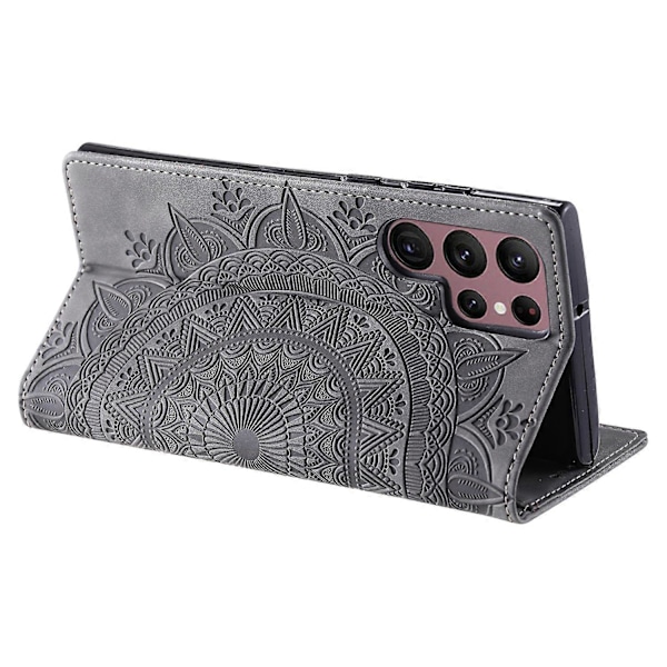 Til Samsung Galaxy S24 Ultra Etui Magnetisk Auto Luk Læder Cover - Multicolor Grey