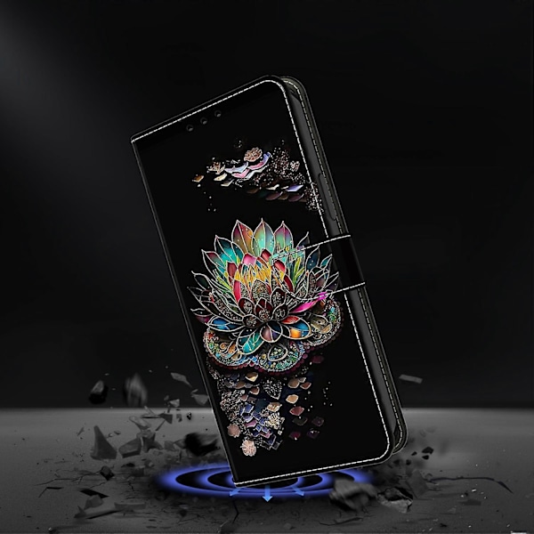 Skal för Samsung Galaxy S25+ Mönstertryckt Skyddande Fodral TPU+PU Läder Flip Telefonfodral Multicolor Style C