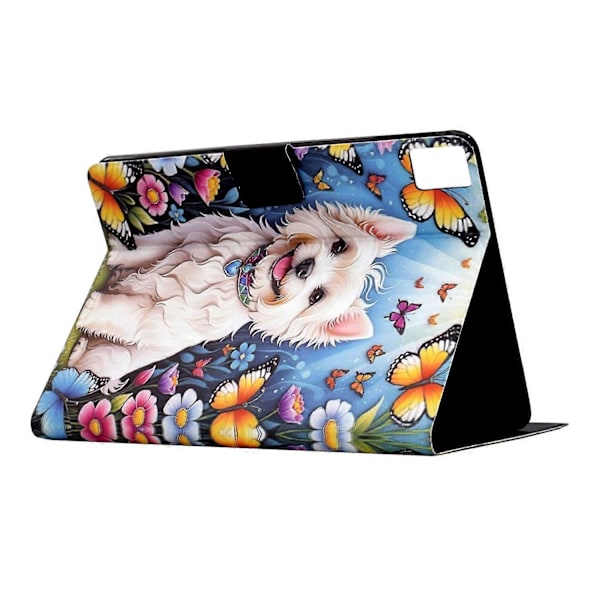Stativfodral med mönstertryck i läder för Lenovo Tab M11/Xiaoxin Pad 11 2024 med Auto Wa Multicolor Dog