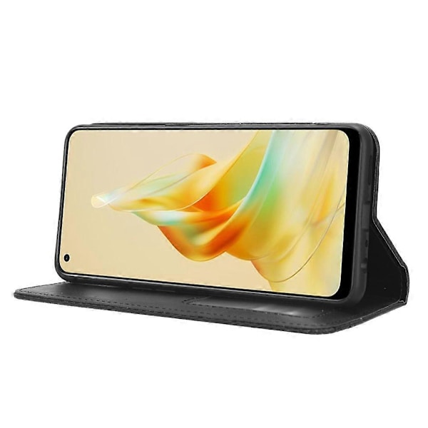 Til Oppo Reno8 T 4G Telefon Wallet Case Retro Tekstur PU Læder Stand Mobiltelefon Cover Multicolor Style D