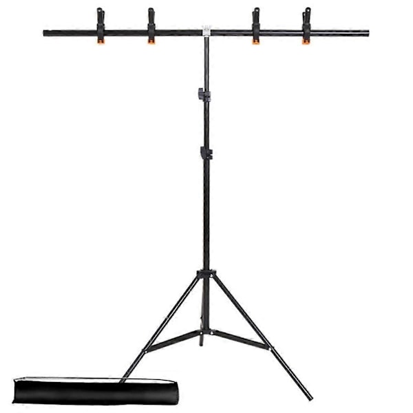 2 x 2m T-Type Stativ Baggrundsstøtte Kit med Firkantet Sandpose til Fotografi/Videografi Studio