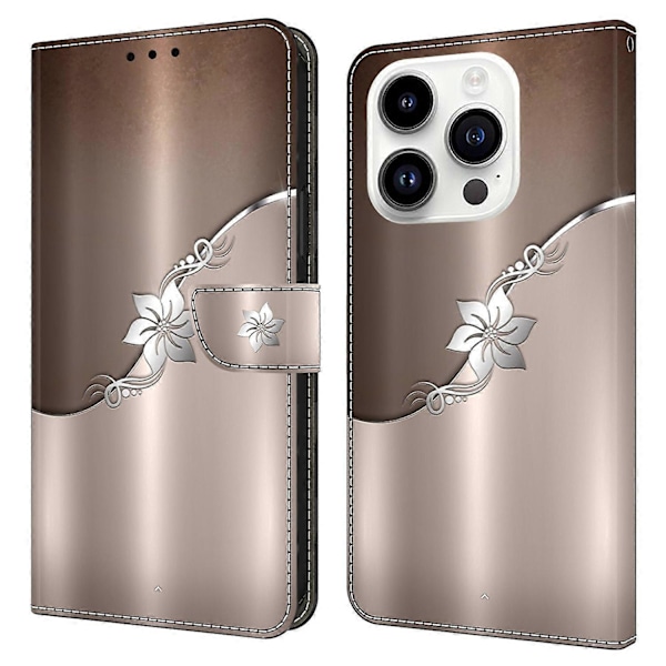 För iPhone 15 Pro Fodral 3D Mönstertryck Läder Plånboksfodral Multicolor Style G