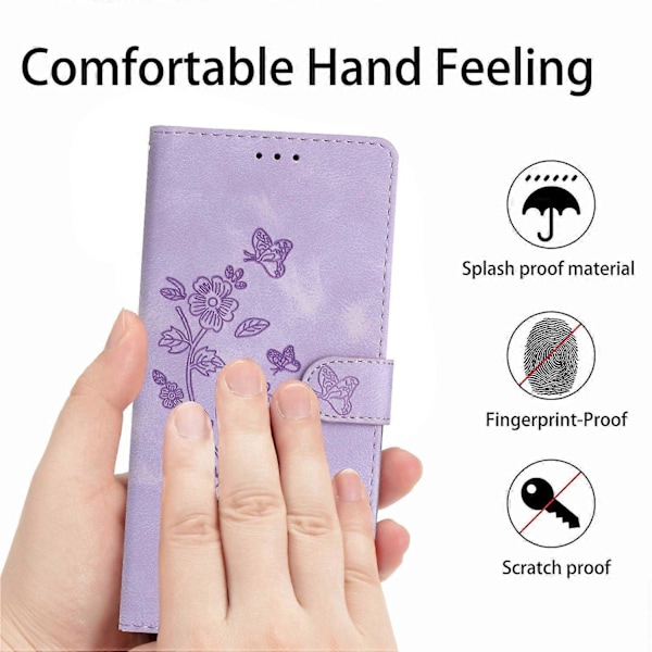 Fodral för Samsung Galaxy A26 5G Läder Präglat Blommigt Telefonskydd Plånbok med Handledsrem Multicolor Style E