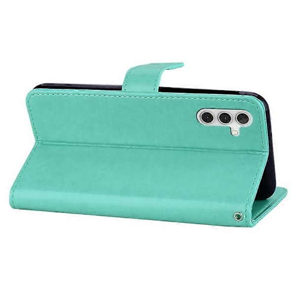 Til Samsung Galaxy S23 FE Cover Ugle Blomst Præget Rhinestone Læder Telefon Stand Cover Multicolor Style A