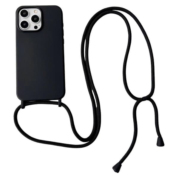 Kryssbody-snordeske i flytende silikon til iPhone 13 Pro - Grå Multicolor Black