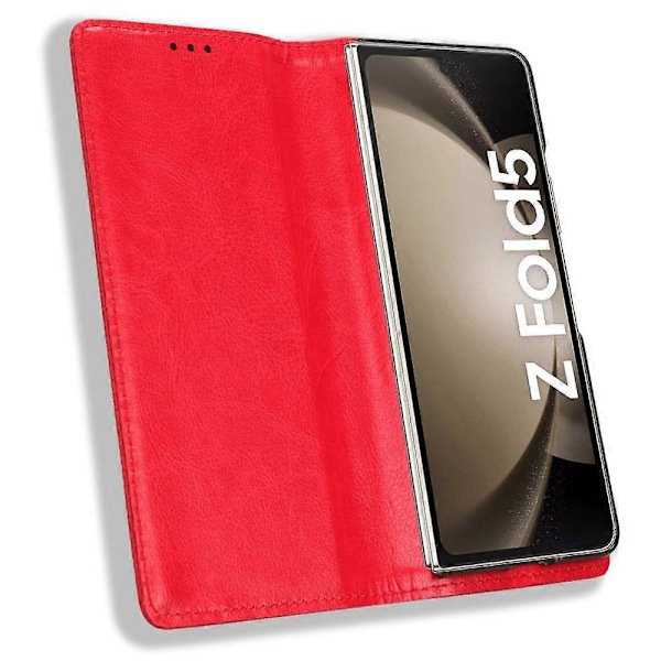 Samsung Galaxy Z Fold5 5G Retro PU-nahkainen puhelinkotelo magneettisella sulkemistelineellä Multicolor Style B