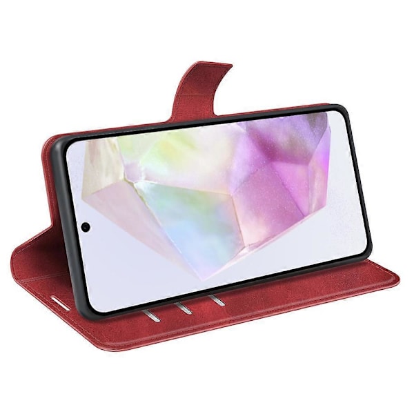 Ställfodral för Samsung Galaxy A36 5G, reptåligt mobilskal i kalvtexturerat läder Multicolor Style B
