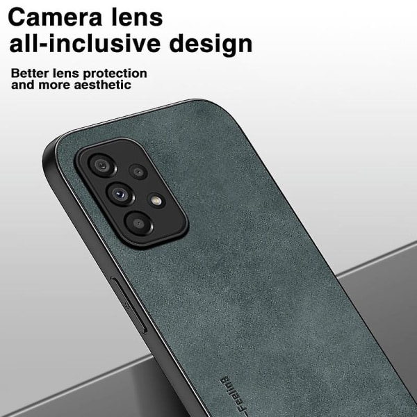 För Samsung Galaxy A33 5g Anti-dropp phone case Pu Läderbelagd Tpu Slim Cover Green