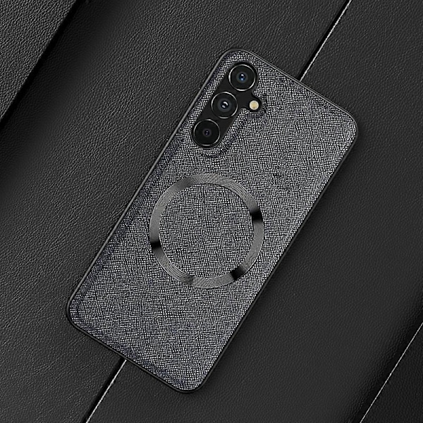 Kryssmønstret Magnetisk Telefondeksel for Samsung Galaxy A34 5G, Lærbelagt TPU Bakdeksel