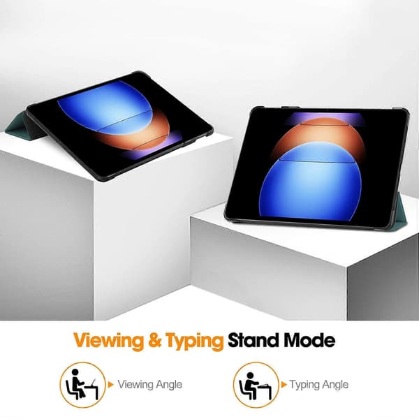 Læderetui til Xiaomi Pad 6S Pro 12.4 Tri-fold Stand Auto Wake/Sleep Smart Shell Multicolor Style D