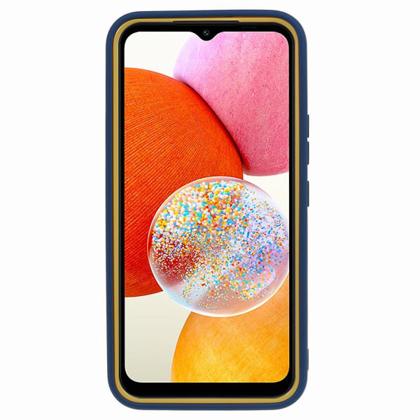 For Samsung Galaxy A14 4g Gummibelagt Telefondeksel Avtakbar Ramme Pc+tpu Beskyttelsesdeksel Sapphire