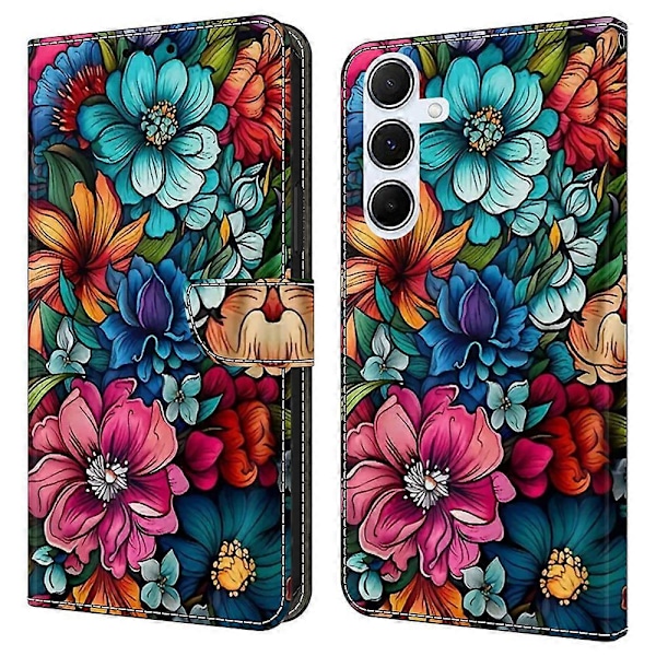 Til Samsung Galaxy A36 5G/A56 5G Mønsterprintet Beskyttelsescover TPU+PU Læder Flip Telefon Multicolor Style F