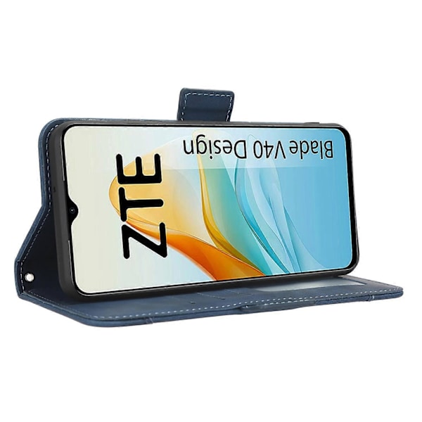 För ZTE Blade V40 Design PU Läder Telefonfodral Ställ Flera Kortplatser Plånbok Smartphone Skydd