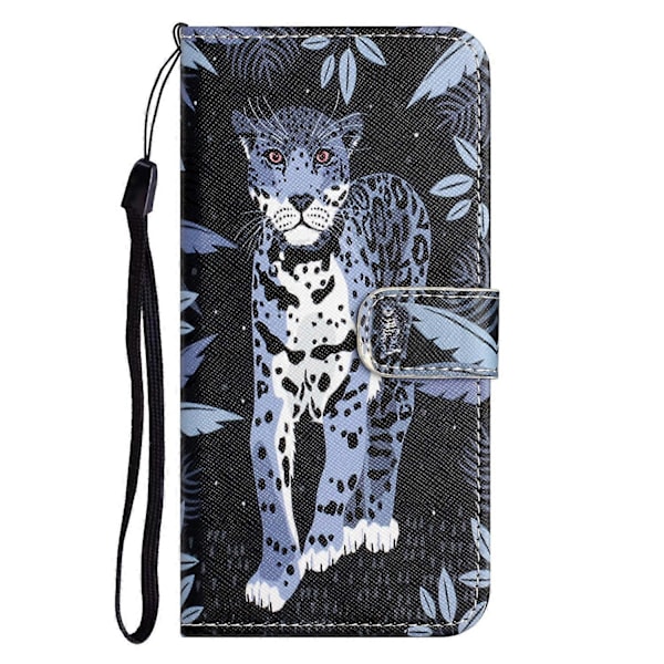 Til Motorola Moto G54 5G Etui Mønstertryk Anti-Drop PU Wallet Telefon Etui med Rem Multicolor Style A