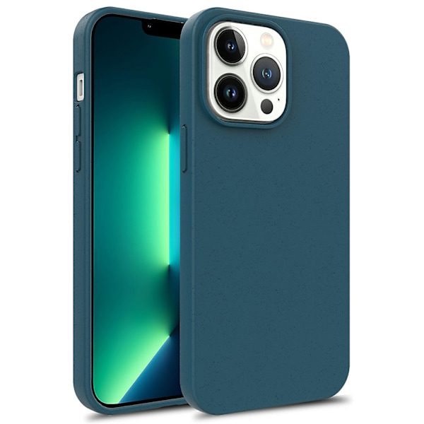 För Iphone 15 Pro Max Starry Sky Series biologiskt nedbrytbart case Wheat Straw+tpu Matt cover Blue