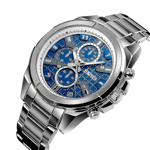 Skmei 1378 30m Vanntett Metall Quartz Armbåndsur Black White