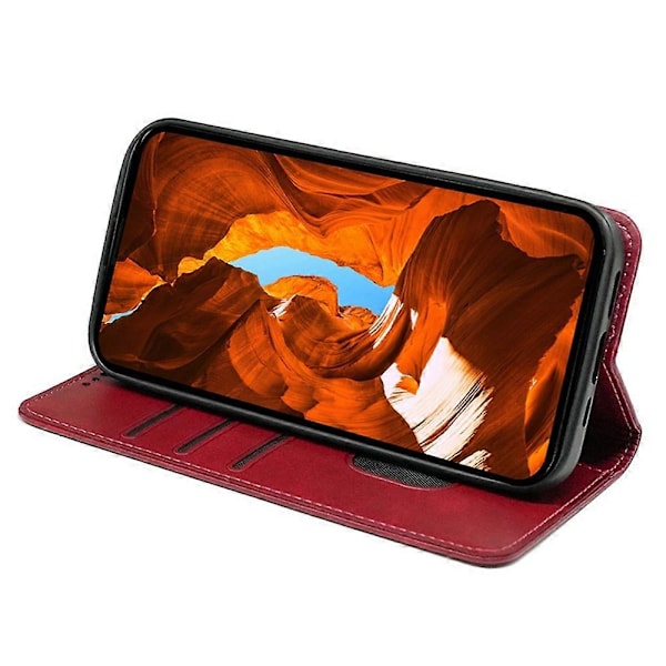 För Nothing Phone (3a) Pro Fodral Dold Magnetisk Stängning Kalvtextur Läder Telefonskal Multicolor Red