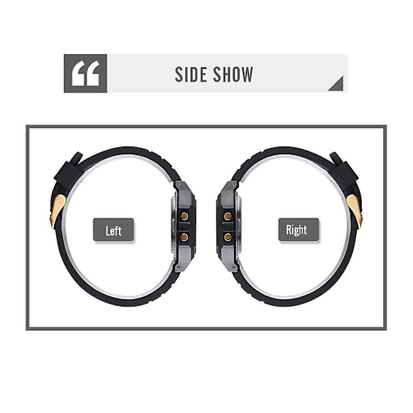 Skmei 1683 Led Digital Display Ljusande elektronisk watch Black Gold and White