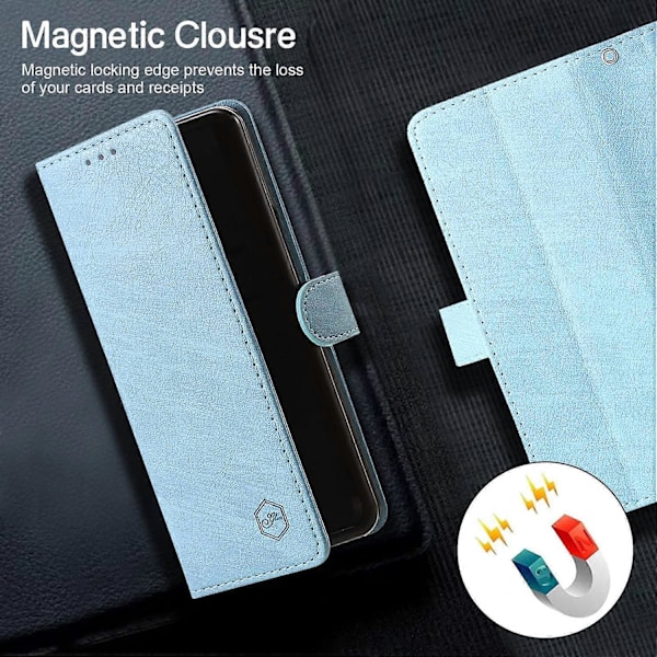Skal för Samsung Galaxy Z Fold5 5G, enfärgat skyddande fodral PU-läder plånboksfodral Multicolor Style B