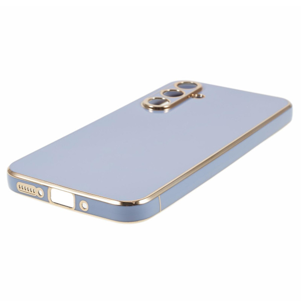 Mjukt Tpu- case för Samsung Galaxy S23 Fe, glänsande 6d galvaniseringstelefon skyddande cover Blue