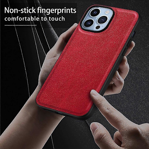 Retro telefondeksel i PU-lær med TPU+PC støtsikkert deksel for iPhone 15 Pro Max Multicolor Style C