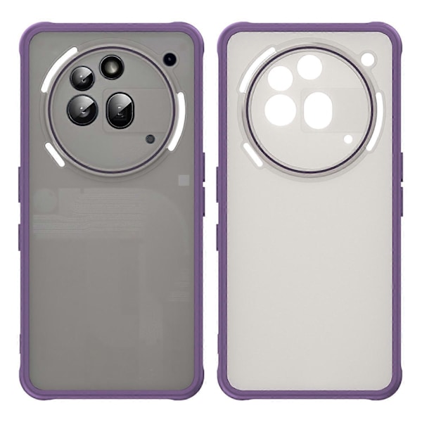 For Nothing Phone (3a) Pro Deksel Fallsikkert med Airbags Frostet Gjennomsiktig PC+TPU Telefon Bakdeksel Multicolor Purple