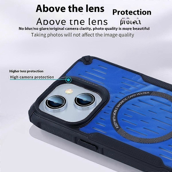 For iPhone 13 Deksel Varmeavledning Hul Magnetisk TPU+PC Telefondeksel Kompatibelt med Magsafe Multicolor Style C