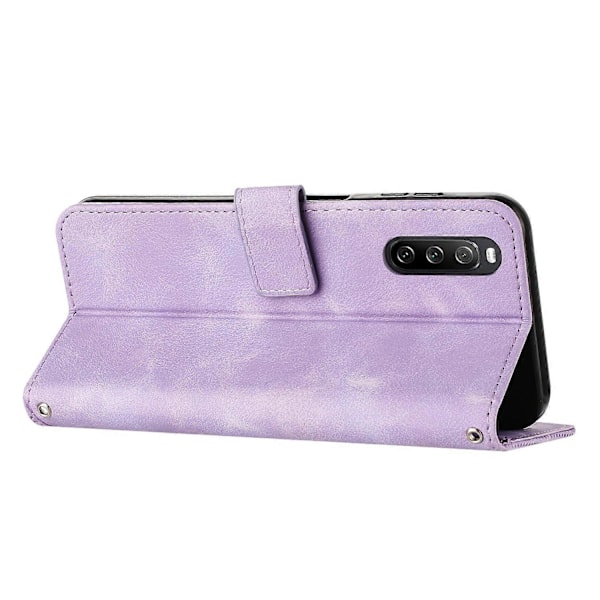 PU-nahkakotelo Sony Xperia 10 V:lle, jalustallinen lompakkokotelo kolmiopainatuksella Multicolor Style D