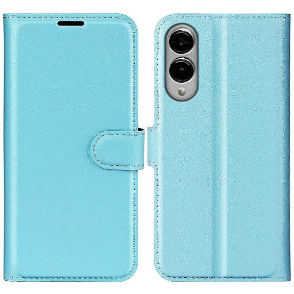 För Samsung Galaxy S25 Edge Fodral Litchi Textur Stötsäkert Läder Plånboks Telefonfodral Multicolor Blue