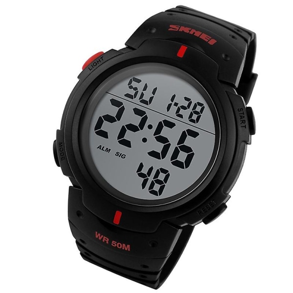 Skmei 1068 Men Vattentät Outdoor Sports Digital Watch Röd Red