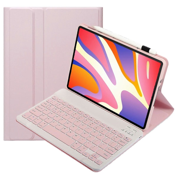 AH17 Skyddsfodral för Huawei MatePad 11.5 med Avtagbart Bluetooth-tangentbord Läderställ Multicolor Pink