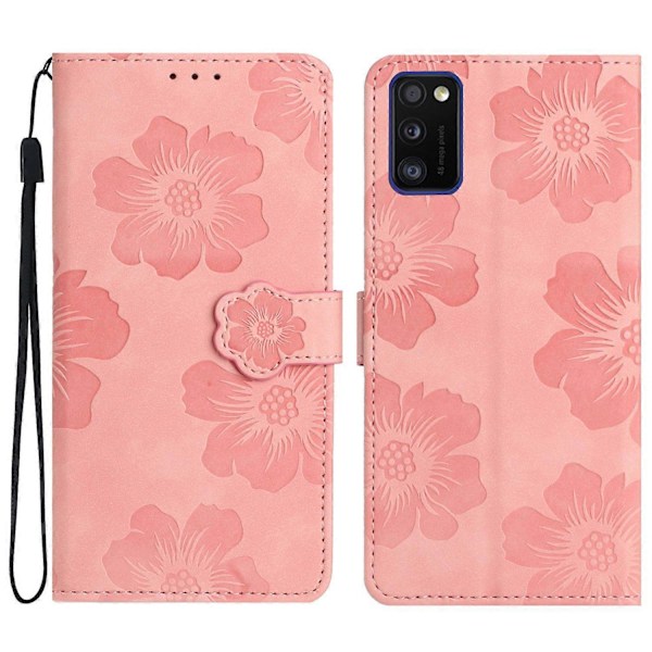 Cover til Samsung Galaxy A41 (Global Version) Blomster Præget Stand Telefonpung Læder Etui Multicolor Style B