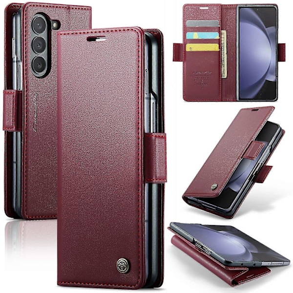 CASEME 023-serien För Samsung Galaxy Z Fold5 5G RFID-blockerande Plånbok Läderfodral Telefonställ Skydd Multicolor Style D