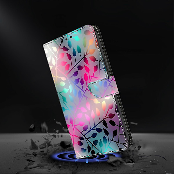 För iPhone 15 Pro Fodral 3D Mönstertryck Läder Plånboksfodral Multicolor Style O