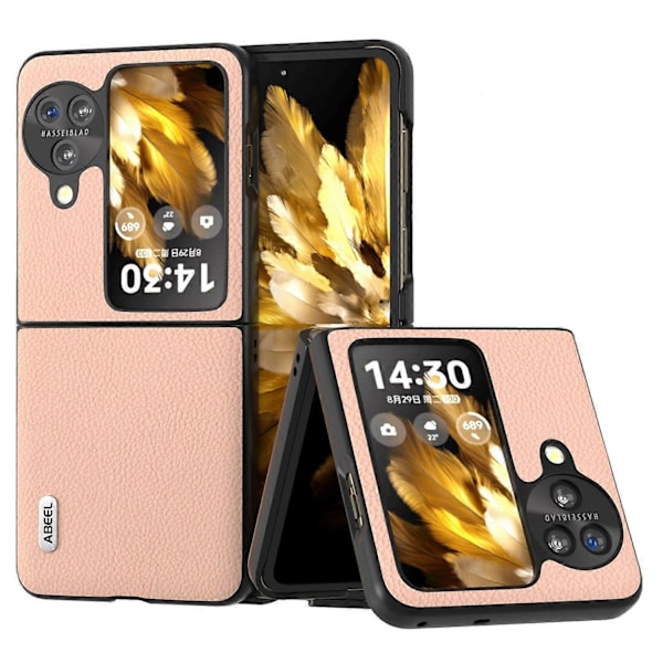 Ægte læder+PC beskyttende telefoncover til Oppo Find N3 Flip 5G Multicolor Style C